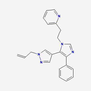 molecular formula C22H21N5 B4110078 2-{2-[5-(1-allyl-1H-pyrazol-4-yl)-4-phenyl-1H-imidazol-1-yl]ethyl}pyridine 