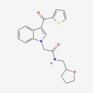 molecular formula C20H20N2O3S B4110107 N-(tetrahydro-2-furanylmethyl)-2-[3-(2-thienylcarbonyl)-1H-indol-1-yl]acetamide 