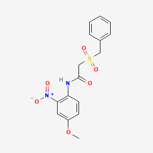 molecular formula C16H16N2O6S B4110114 2-(benzylsulfonyl)-N-(4-methoxy-2-nitrophenyl)acetamide 