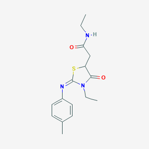 N-Ethyl-2-(3-ethyl-4-oxo-2-p-tolylimino-thiazolidin-5-yl)-acetamide