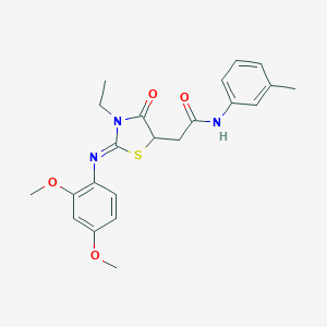 2-{2-[(2,4-dimethoxyphenyl)imino]-3-ethyl-4-oxo-1,3-thiazolidin-5-yl}-N-(3-methylphenyl)acetamide