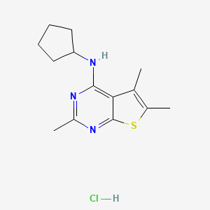 N-cyclopentyl-2,5,6-trimethylthieno[2,3-d]pyrimidin-4-amine hydrochloride