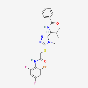 molecular formula C22H22BrF2N5O2S B4110172 N-{1-[5-({2-[(2-bromo-4,6-difluorophenyl)amino]-2-oxoethyl}thio)-4-methyl-4H-1,2,4-triazol-3-yl]-2-methylpropyl}benzamide 