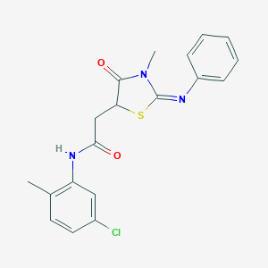 N-(5-chloro-2-methylphenyl)-2-[3-methyl-4-oxo-2-(phenylimino)-1,3-thiazolidin-5-yl]acetamide