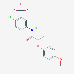 molecular formula C17H15ClF3NO3 B4110202 N-[4-chloro-3-(trifluoromethyl)phenyl]-2-(4-methoxyphenoxy)propanamide 