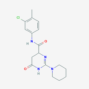molecular formula C17H21ClN4O2 B4110214 N-(3-chloro-4-methylphenyl)-6-oxo-2-(1-piperidinyl)-1,4,5,6-tetrahydro-4-pyrimidinecarboxamide 