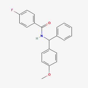 molecular formula C21H18FNO2 B4110250 4-fluoro-N-[(4-methoxyphenyl)(phenyl)methyl]benzamide 