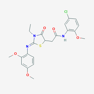 N-(5-chloro-2-methoxyphenyl)-2-{2-[(2,4-dimethoxyphenyl)imino]-3-ethyl-4-oxo-1,3-thiazolidin-5-yl}acetamide