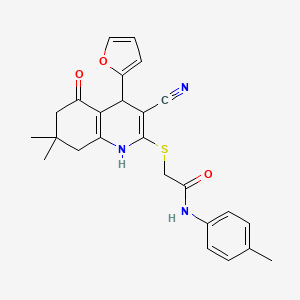 2-{[3-cyano-4-(2-furyl)-7,7-dimethyl-5-oxo-1,4,5,6,7,8-hexahydro-2-quinolinyl]thio}-N-(4-methylphenyl)acetamide