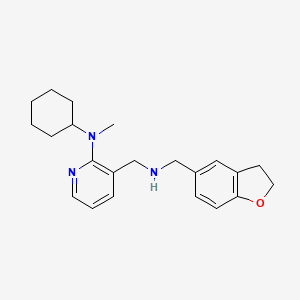 molecular formula C22H29N3O B4110309 N-cyclohexyl-3-{[(2,3-dihydro-1-benzofuran-5-ylmethyl)amino]methyl}-N-methyl-2-pyridinamine 