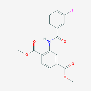 molecular formula C17H14INO5 B411033 Dimethyl 2-[(3-iodobenzoyl)amino]terephthalate 