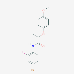 molecular formula C16H15BrFNO3 B4110347 N-(4-bromo-2-fluorophenyl)-2-(4-methoxyphenoxy)propanamide 