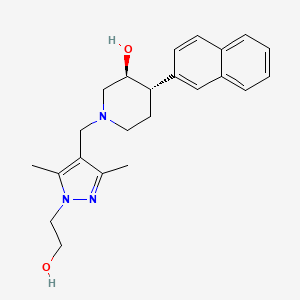 molecular formula C23H29N3O2 B4110415 (3S*,4S*)-1-{[1-(2-hydroxyethyl)-3,5-dimethyl-1H-pyrazol-4-yl]methyl}-4-(2-naphthyl)piperidin-3-ol 