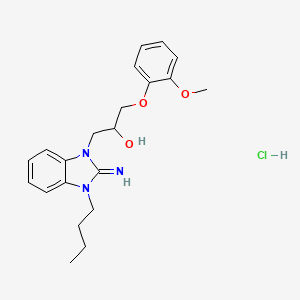 molecular formula C21H28ClN3O3 B4110435 1-(3-butyl-2-imino-2,3-dihydro-1H-benzimidazol-1-yl)-3-(2-methoxyphenoxy)-2-propanol hydrochloride 