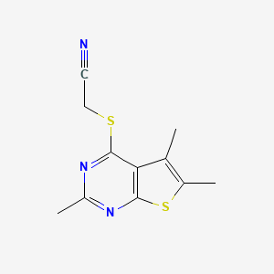 [(2,5,6-trimethylthieno[2,3-d]pyrimidin-4-yl)thio]acetonitrile