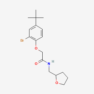 molecular formula C17H24BrNO3 B4110451 2-(2-bromo-4-tert-butylphenoxy)-N-(tetrahydro-2-furanylmethyl)acetamide 
