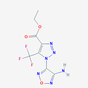 ethyl 1-(4-amino-1,2,5-oxadiazol-3-yl)-5-(trifluoromethyl)-1H-1,2,3-triazole-4-carboxylate