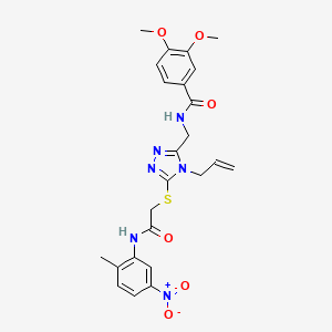 molecular formula C24H26N6O6S B4110549 N-{[4-allyl-5-({2-[(2-methyl-5-nitrophenyl)amino]-2-oxoethyl}thio)-4H-1,2,4-triazol-3-yl]methyl}-3,4-dimethoxybenzamide 