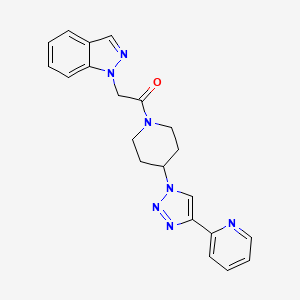 molecular formula C21H21N7O B4110552 1-{2-oxo-2-[4-(4-pyridin-2-yl-1H-1,2,3-triazol-1-yl)piperidin-1-yl]ethyl}-1H-indazole 