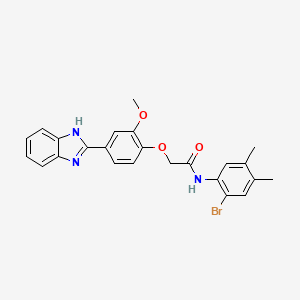 2-[4-(1H-benzimidazol-2-yl)-2-methoxyphenoxy]-N-(2-bromo-4,5-dimethylphenyl)acetamide