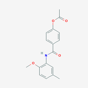 molecular formula C17H17NO4 B411057 4-[(2-Methoxy-5-methylanilino)carbonyl]phenyl acetate 