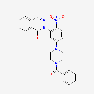 molecular formula C26H23N5O4 B4110572 2-[5-(4-benzoyl-1-piperazinyl)-2-nitrophenyl]-4-methyl-1(2H)-phthalazinone 