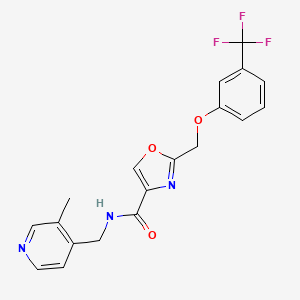 molecular formula C19H16F3N3O3 B4110583 N-[(3-methyl-4-pyridinyl)methyl]-2-{[3-(trifluoromethyl)phenoxy]methyl}-1,3-oxazole-4-carboxamide 