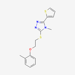 molecular formula C16H17N3OS2 B4110586 4-methyl-3-{[2-(2-methylphenoxy)ethyl]thio}-5-(2-thienyl)-4H-1,2,4-triazole 