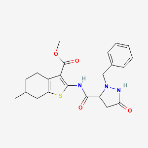 methyl 2-{[(2-benzyl-5-oxo-3-pyrazolidinyl)carbonyl]amino}-6-methyl-4,5,6,7-tetrahydro-1-benzothiophene-3-carboxylate