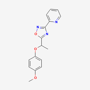 2-{5-[1-(4-methoxyphenoxy)ethyl]-1,2,4-oxadiazol-3-yl}pyridine