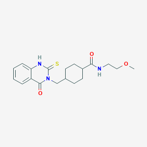 N-(2-methoxyethyl)-4-[(4-oxo-2-thioxo-1,4-dihydro-3(2H)-quinazolinyl)methyl]cyclohexanecarboxamide