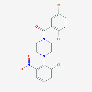 molecular formula C17H14BrCl2N3O3 B4110655 1-(5-bromo-2-chlorobenzoyl)-4-(2-chloro-6-nitrophenyl)piperazine 