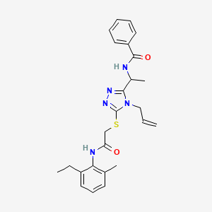 N-{1-[4-allyl-5-({2-[(2-ethyl-6-methylphenyl)amino]-2-oxoethyl}thio)-4H-1,2,4-triazol-3-yl]ethyl}benzamide