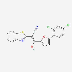 molecular formula C20H10Cl2N2O2S B4110684 2-(1,3-benzothiazol-2-yl)-3-[5-(2,4-dichlorophenyl)-2-furyl]-3-hydroxyacrylonitrile 