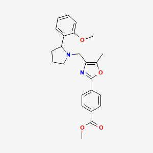 molecular formula C24H26N2O4 B4110688 methyl 4-(4-{[2-(2-methoxyphenyl)-1-pyrrolidinyl]methyl}-5-methyl-1,3-oxazol-2-yl)benzoate 