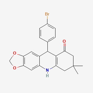 molecular formula C22H20BrNO3 B4110694 10-(4-bromophenyl)-7,7-dimethyl-6,7,8,10-tetrahydro[1,3]dioxolo[4,5-b]acridin-9(5H)-one 