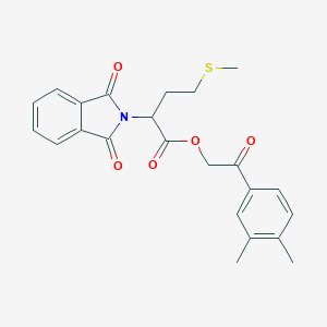 molecular formula C23H23NO5S B411070 2-(3,4-dimethylphenyl)-2-oxoethyl 2-(1,3-dioxo-1,3-dihydro-2H-isoindol-2-yl)-4-(methylsulfanyl)butanoate 