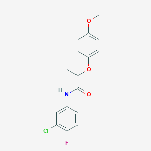 molecular formula C16H15ClFNO3 B4110710 N-(3-chloro-4-fluorophenyl)-2-(4-methoxyphenoxy)propanamide 