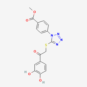 molecular formula C17H14N4O5S B4110729 methyl 4-(5-{[2-(3,4-dihydroxyphenyl)-2-oxoethyl]thio}-1H-tetrazol-1-yl)benzoate 