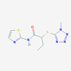 2-[(1-methyl-1H-tetrazol-5-yl)thio]-N-1,3-thiazol-2-ylbutanamide