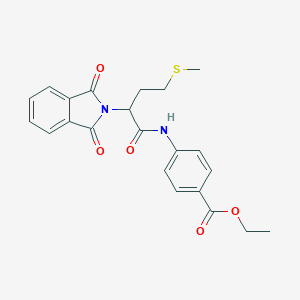 molecular formula C22H22N2O5S B411075 ethyl 4-{[2-(1,3-dioxo-1,3-dihydro-2H-isoindol-2-yl)-4-(methylsulfanyl)butanoyl]amino}benzoate CAS No. 333443-73-5