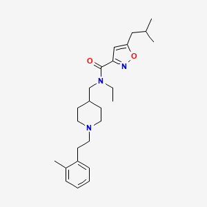 molecular formula C25H37N3O2 B4110760 N-ethyl-5-isobutyl-N-({1-[2-(2-methylphenyl)ethyl]-4-piperidinyl}methyl)-3-isoxazolecarboxamide 