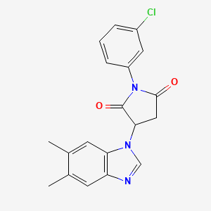 1-(3-chlorophenyl)-3-(5,6-dimethyl-1H-benzimidazol-1-yl)-2,5-pyrrolidinedione