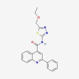 molecular formula C21H18N4O2S B4110786 N-[5-(ethoxymethyl)-1,3,4-thiadiazol-2-yl]-2-phenyl-4-quinolinecarboxamide 