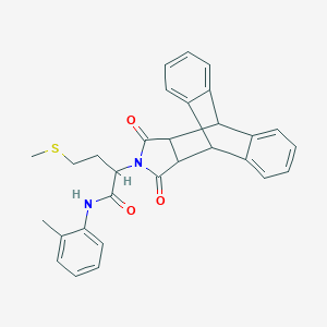 2-(16,18-dioxo-17-azapentacyclo[6.6.5.0~2,7~.0~9,14~.0~15,19~]nonadeca-2,4,6,9,11,13-hexaen-17-yl)-N-(2-methylphenyl)-4-(methylsulfanyl)butanamide (non-preferred name)