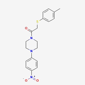 molecular formula C19H21N3O3S B4110820 1-{[(4-methylphenyl)thio]acetyl}-4-(4-nitrophenyl)piperazine 