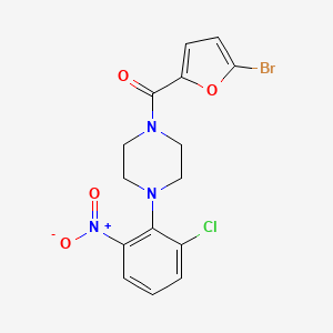 molecular formula C15H13BrClN3O4 B4110823 1-(5-bromo-2-furoyl)-4-(2-chloro-6-nitrophenyl)piperazine 