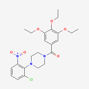 molecular formula C23H28ClN3O6 B4110834 1-(2-chloro-6-nitrophenyl)-4-(3,4,5-triethoxybenzoyl)piperazine 