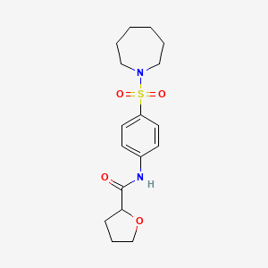 molecular formula C17H24N2O4S B4110850 N-[4-(1-azepanylsulfonyl)phenyl]tetrahydro-2-furancarboxamide 