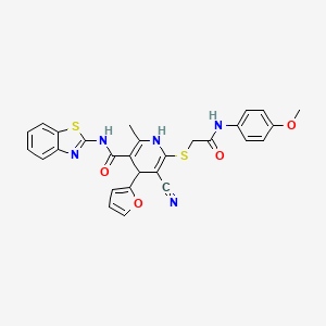 N-1,3-benzothiazol-2-yl-5-cyano-4-(2-furyl)-6-({2-[(4-methoxyphenyl)amino]-2-oxoethyl}thio)-2-methyl-1,4-dihydro-3-pyridinecarboxamide